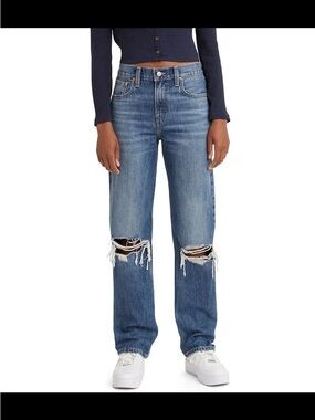 NWT Levi's Blue Distressed Low-pro straight Jeans